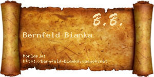 Bernfeld Bianka névjegykártya